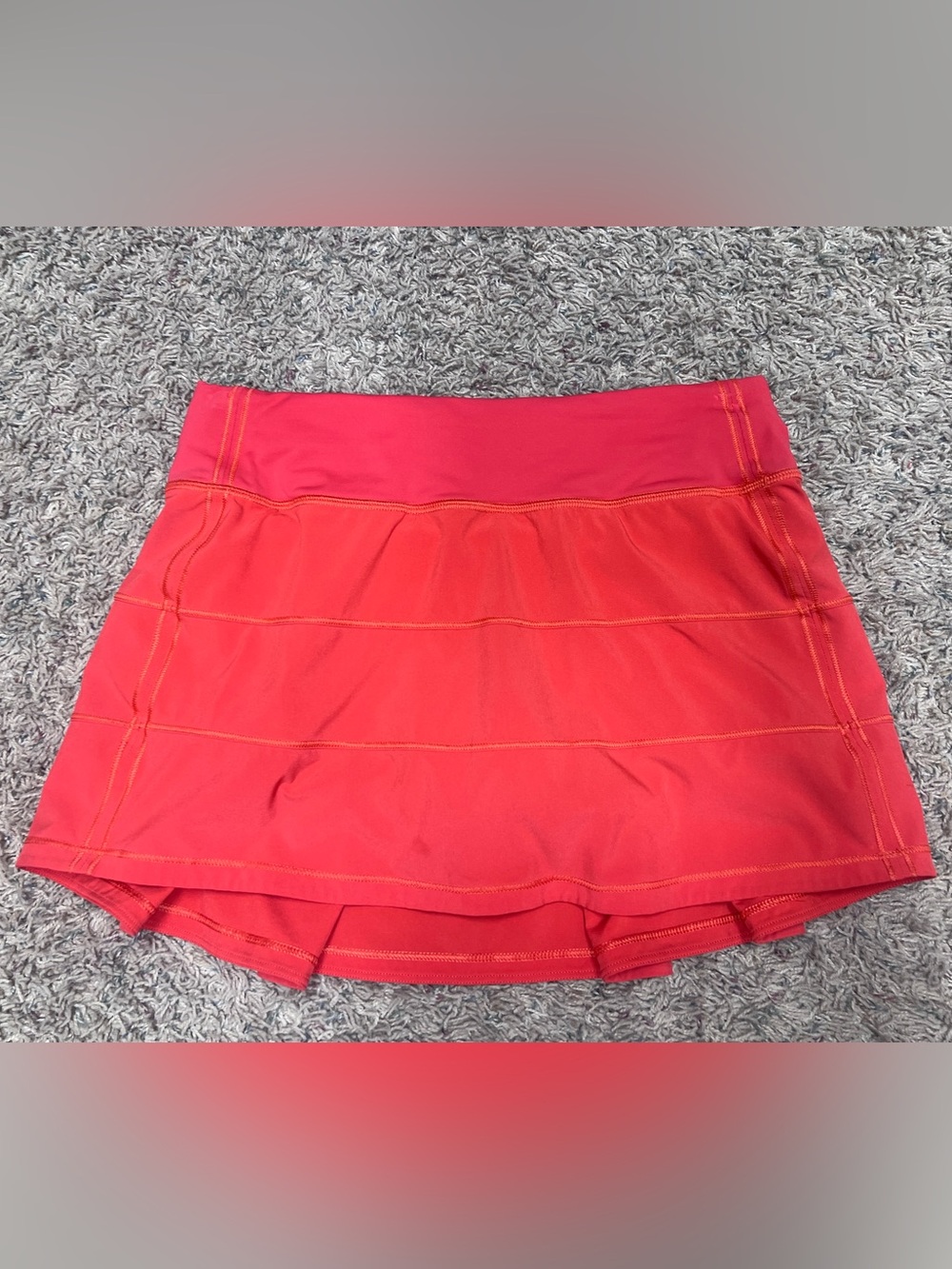 Lululemon red-orange Pace Rival tennis skirt